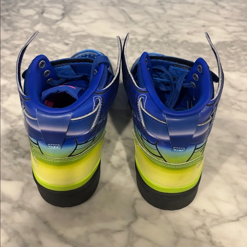 Adidas x Jeremy Scott men’s Blue and Pink Sneakers with Wings